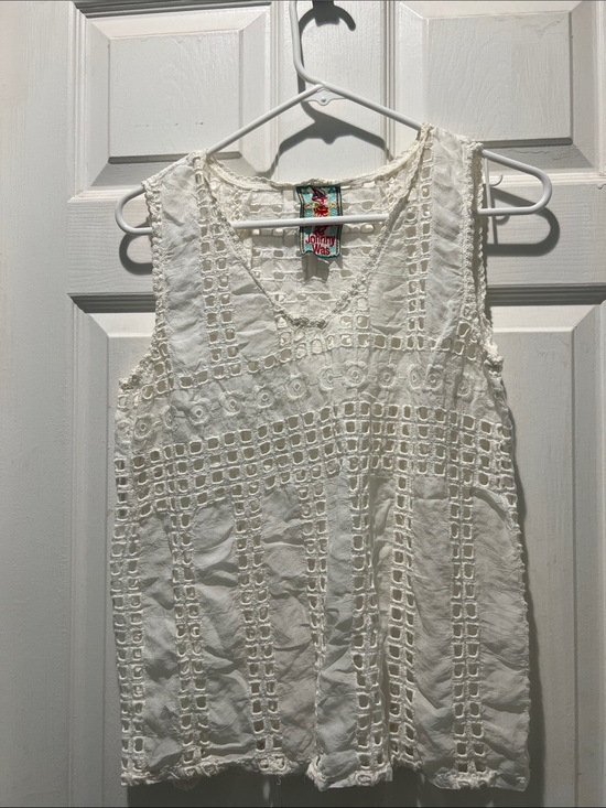 Johnny Was Tops - Johnny Was Ivory  Lace Sleeveless Blouse